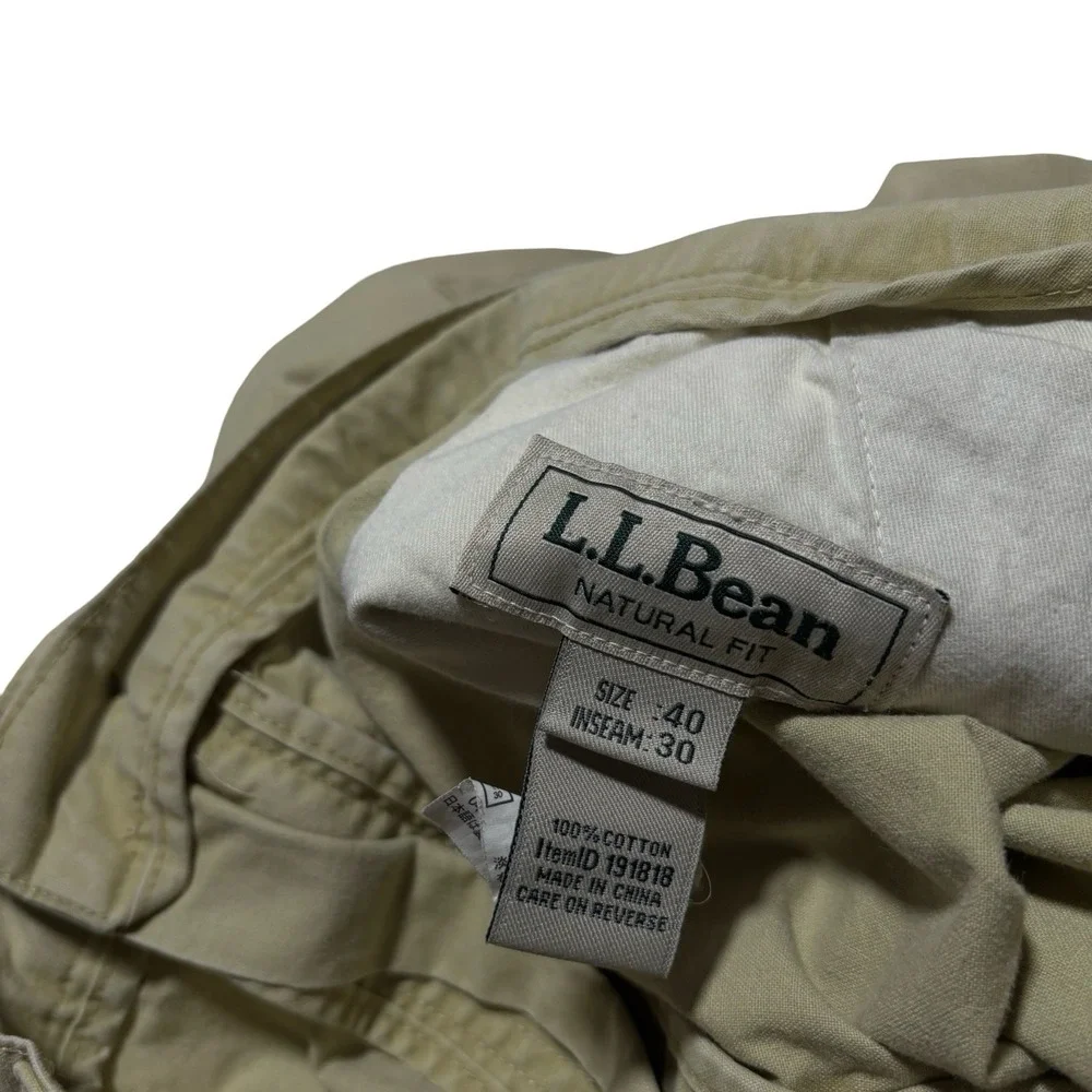 Vintage LL Bean Men's‎ Natural Fit Cargo Pants Yellow *Stained Size 40 x 29